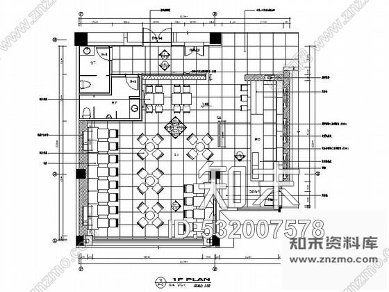 施工图日式餐厅室内装修图施工图下载【ID:532007578】