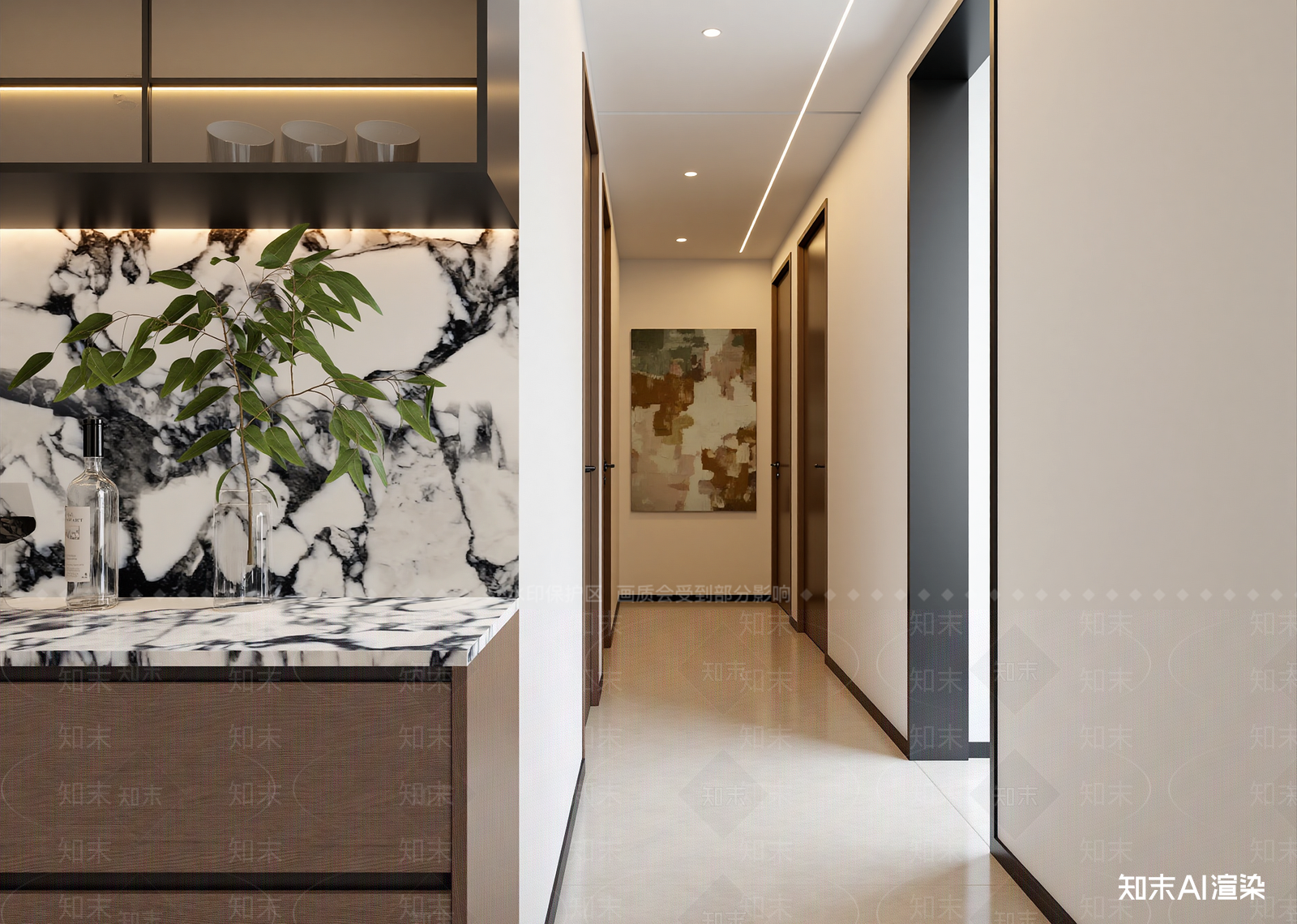 现代酒店走廊3D模型下载【ID:1215153324】