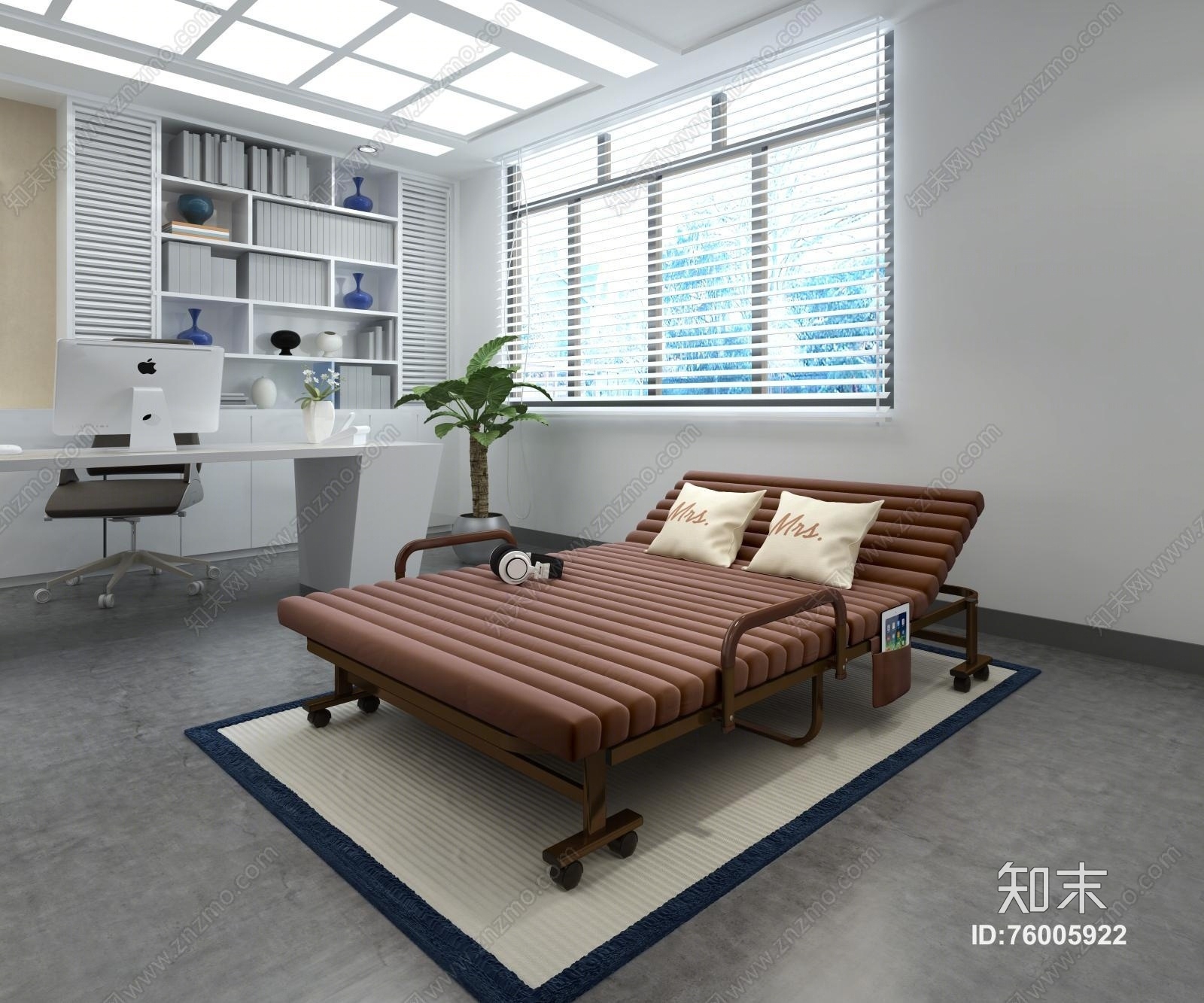 现代简约休闲沙发床3D模型下载【ID:76005922】