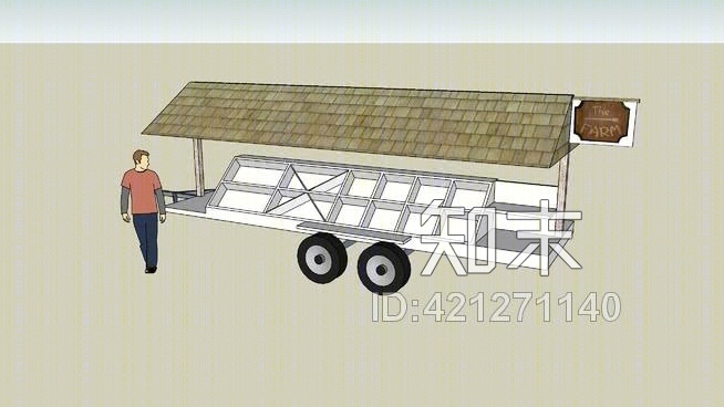 蔬菜农产品车/售货亭SU模型下载【ID:421271140】