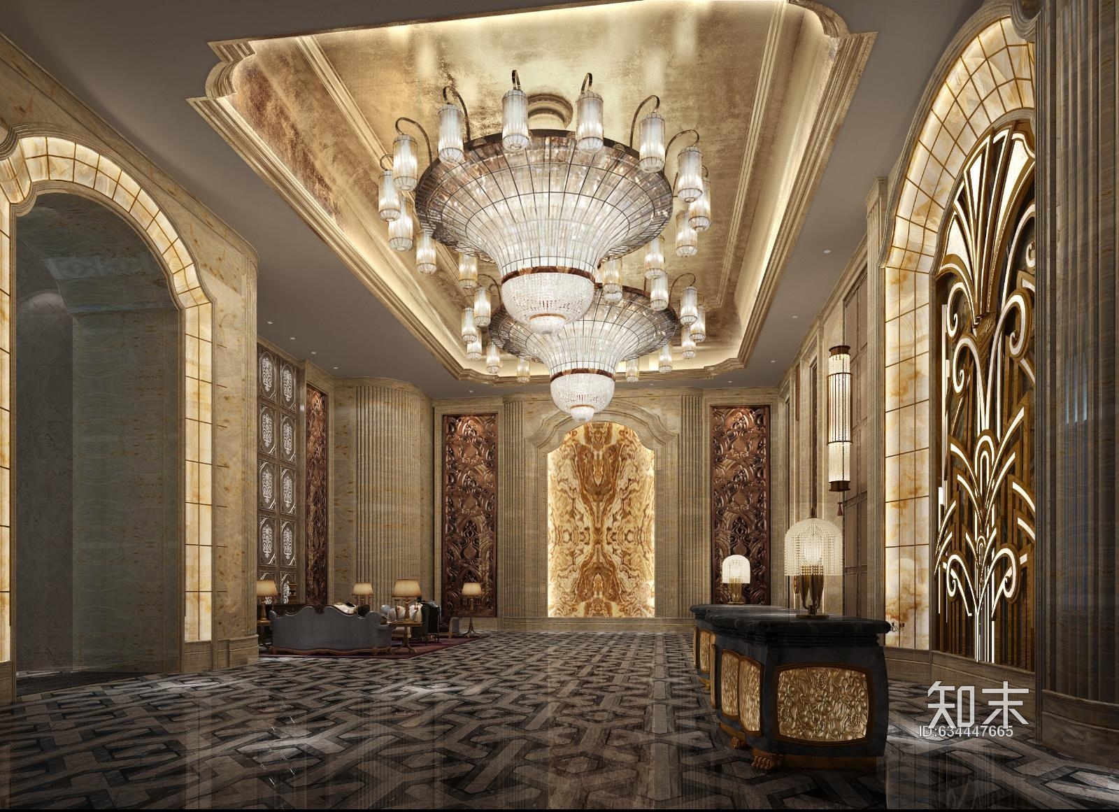 【万达设计院】昆明万达文华酒店丨会所区域一层大堂&66层施工图下载【ID:634447665】