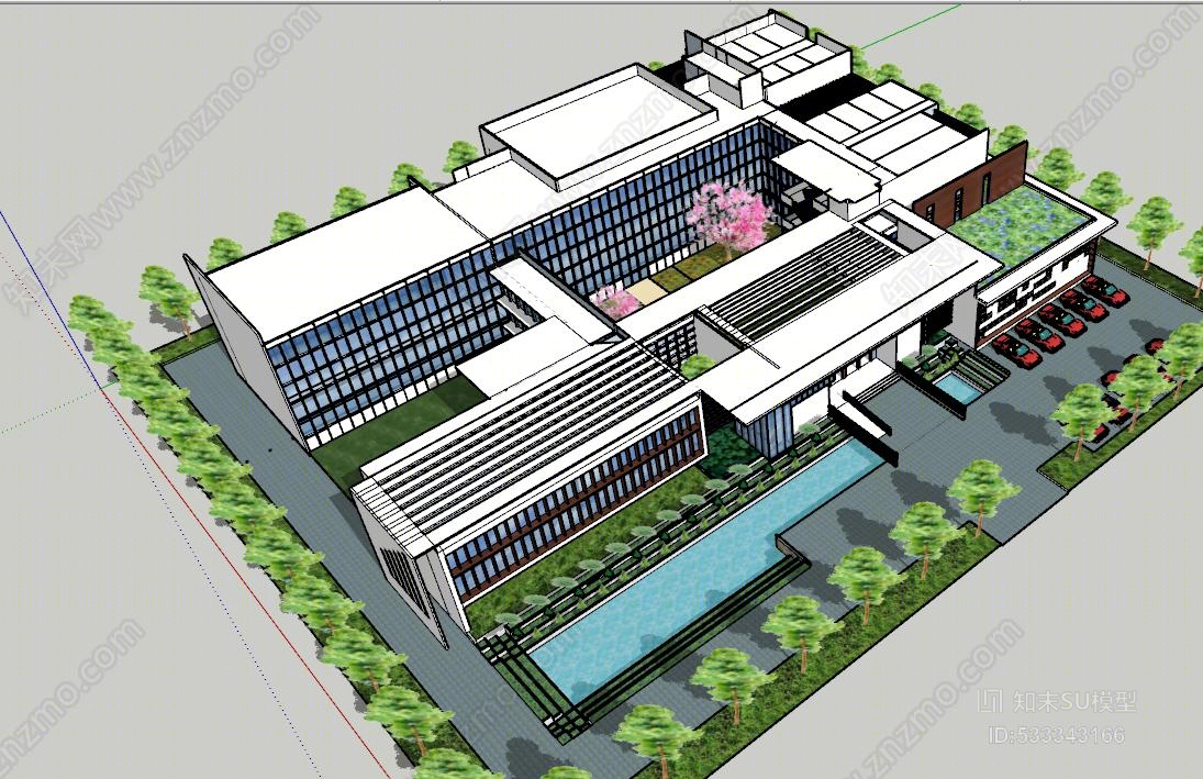 图书馆方案设计1室外SU模型下载【ID:533343166】