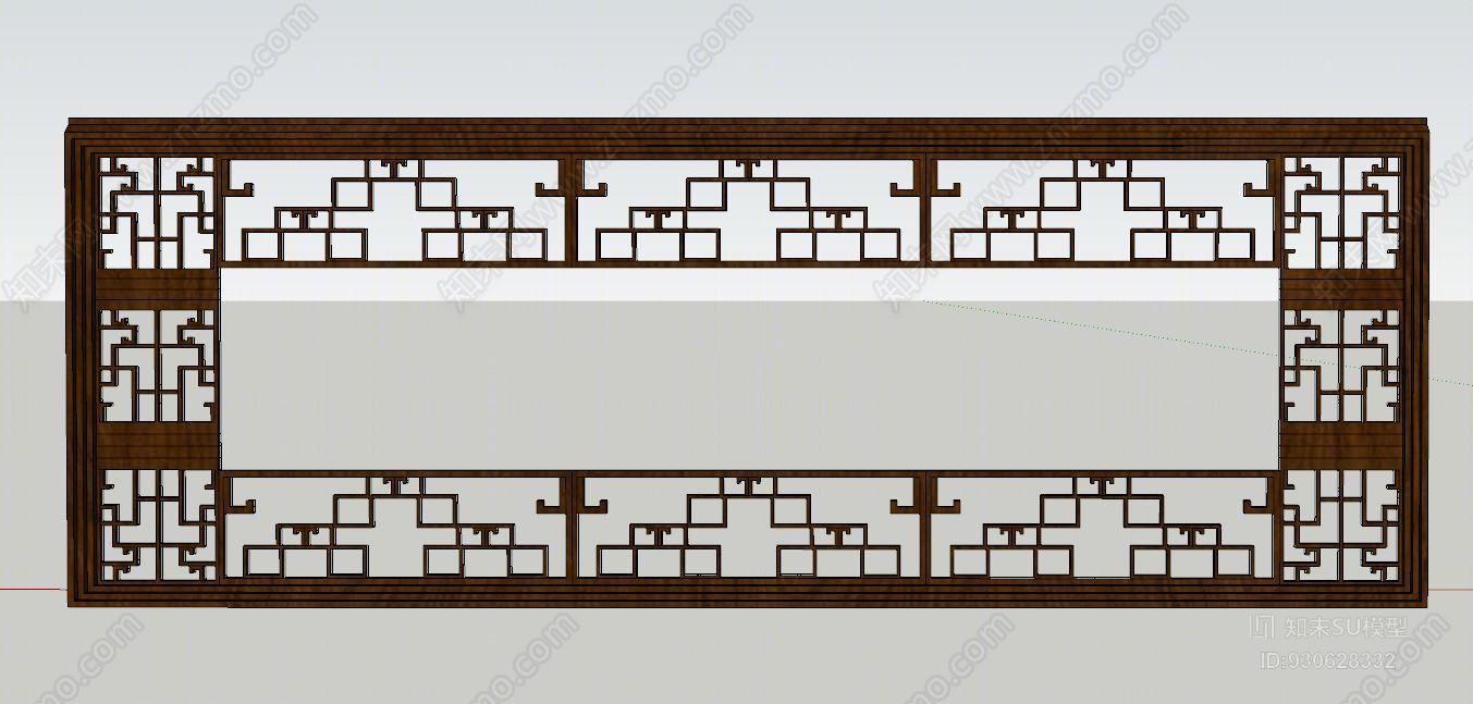 中式雕花镂空窗指示牌SU模型下载【ID:930628332】