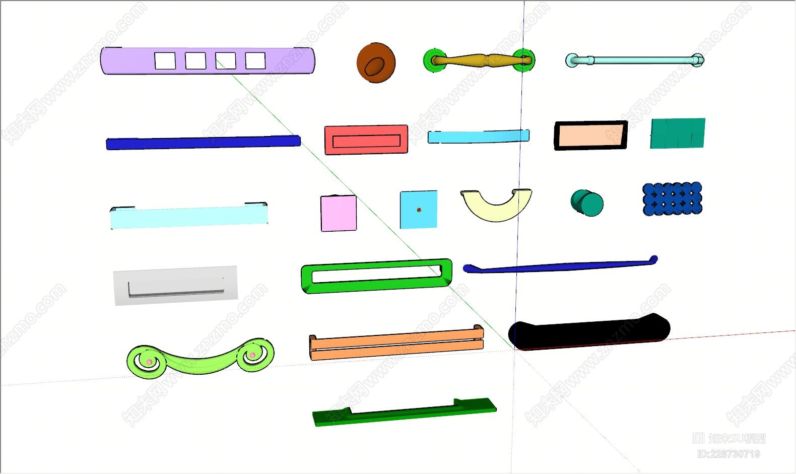 现代款五金拉手20其他SU模型下载【ID:228730719】