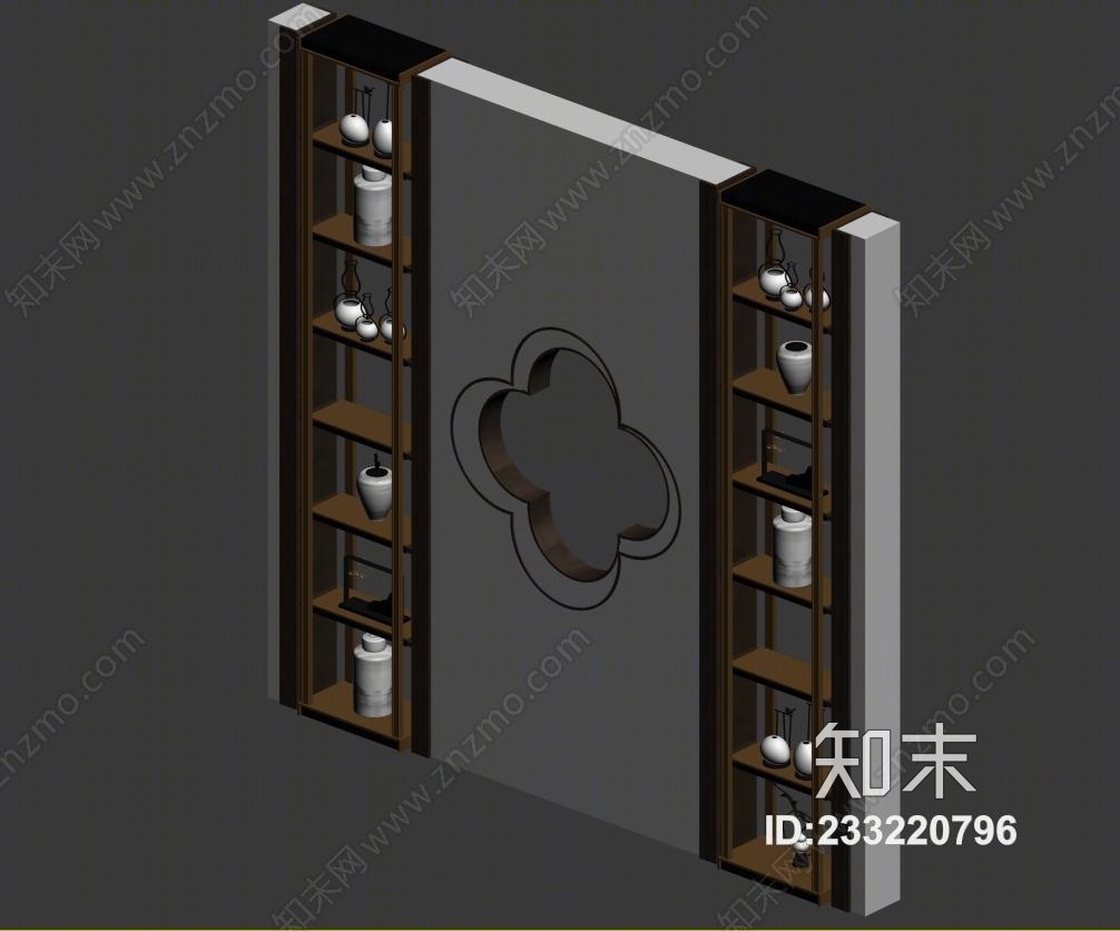 新中式置物架3D模型下载【ID:233220796】