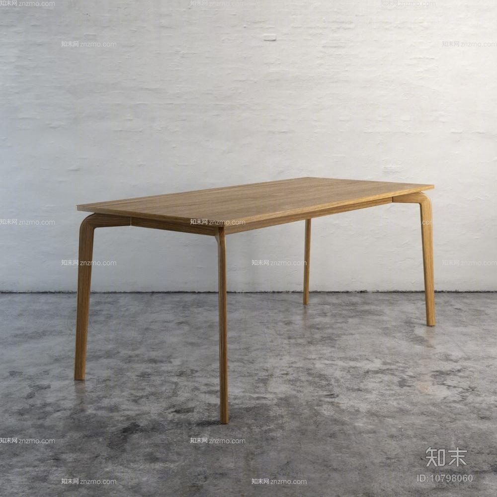现代原木色长方形木艺家居茶几3D模型下载【ID:10798060】