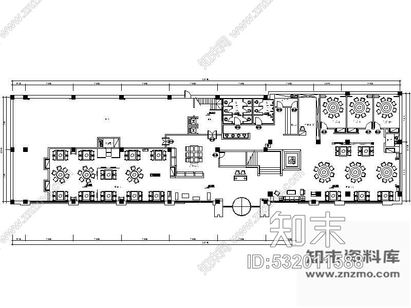 施工图唐山某大饭店餐厅装修图cad施工图下载【ID:532011588】