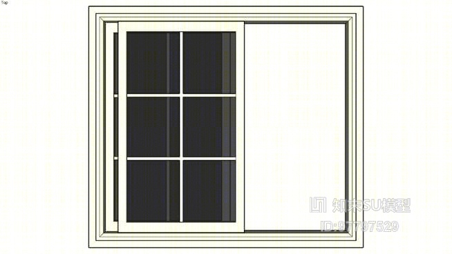 推拉窗SU模型下载【ID:97797529】