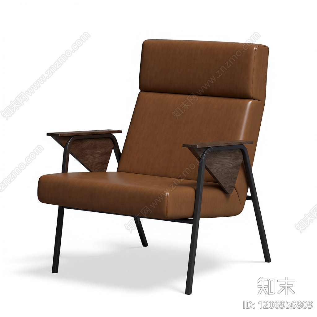 皮质扶手椅3D模型下载【ID:1206956809】
