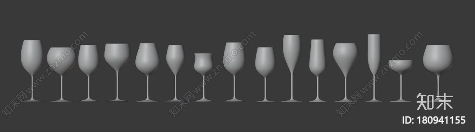 15款高脚玻璃杯CG模型下载【ID:180941155】