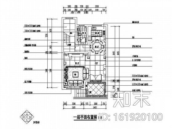 某建筑商三层小别墅装修图cad施工图下载【ID:161920100】