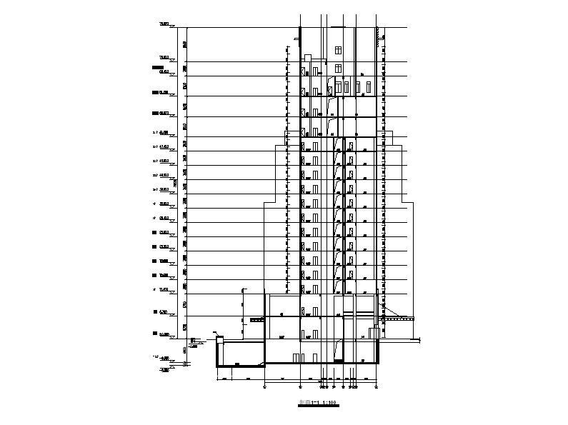 [上海]高层对称式布局酒店综合体建筑施工图（含效果图）cad施工图下载【ID:151528149】