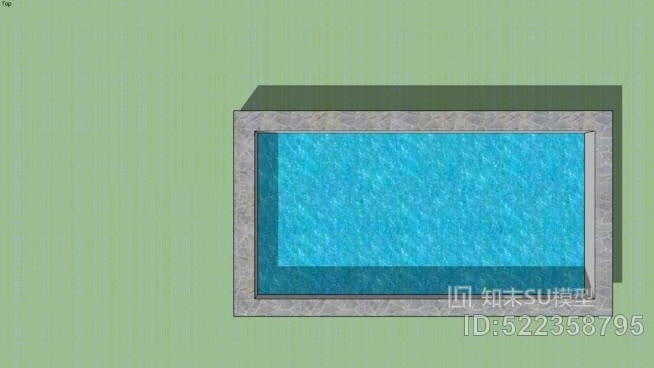 标准游泳池（石边）SU模型下载【ID:522358795】