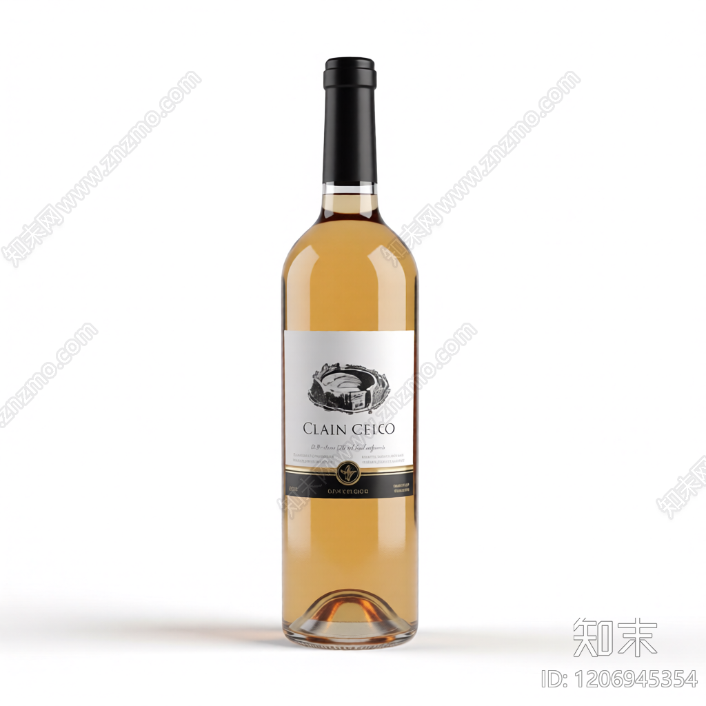 酒瓶带标签模型3D模型下载【ID:1206945354】