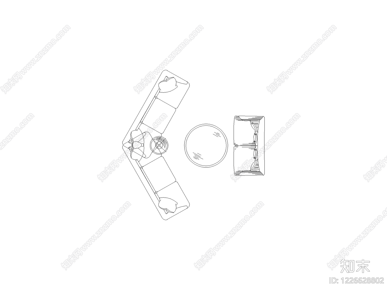 现代,意式沙发CAD图纸