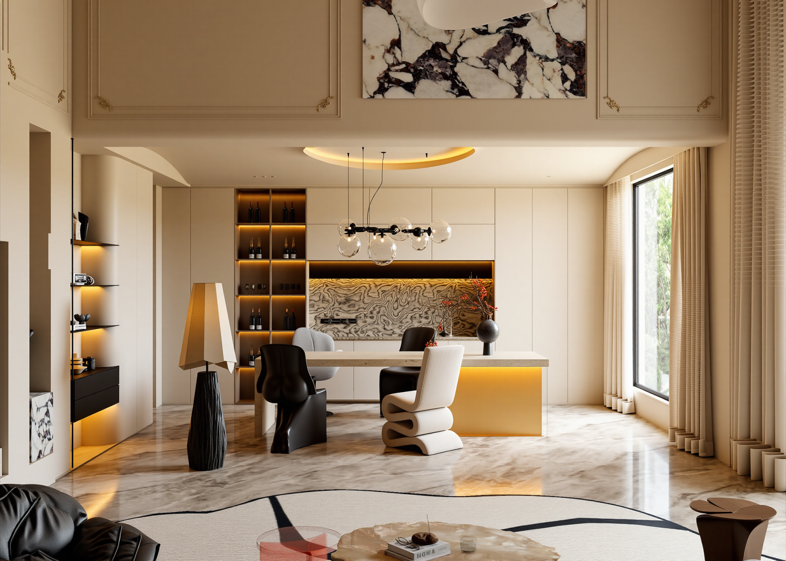 法式民宿大厅3D模型下载【ID:1215053540】