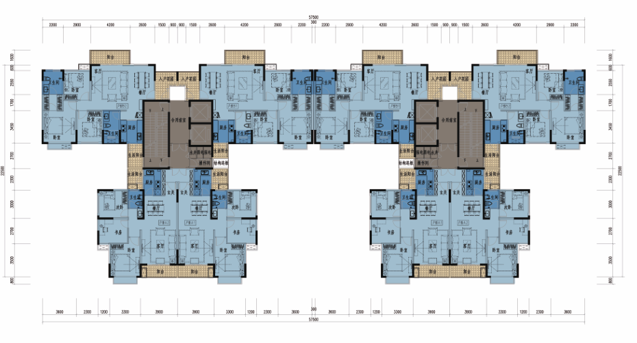 [广东]现代风格高层甲级办公楼及SOHO公寓、商业建筑设...cad施工图下载【ID:165422194】