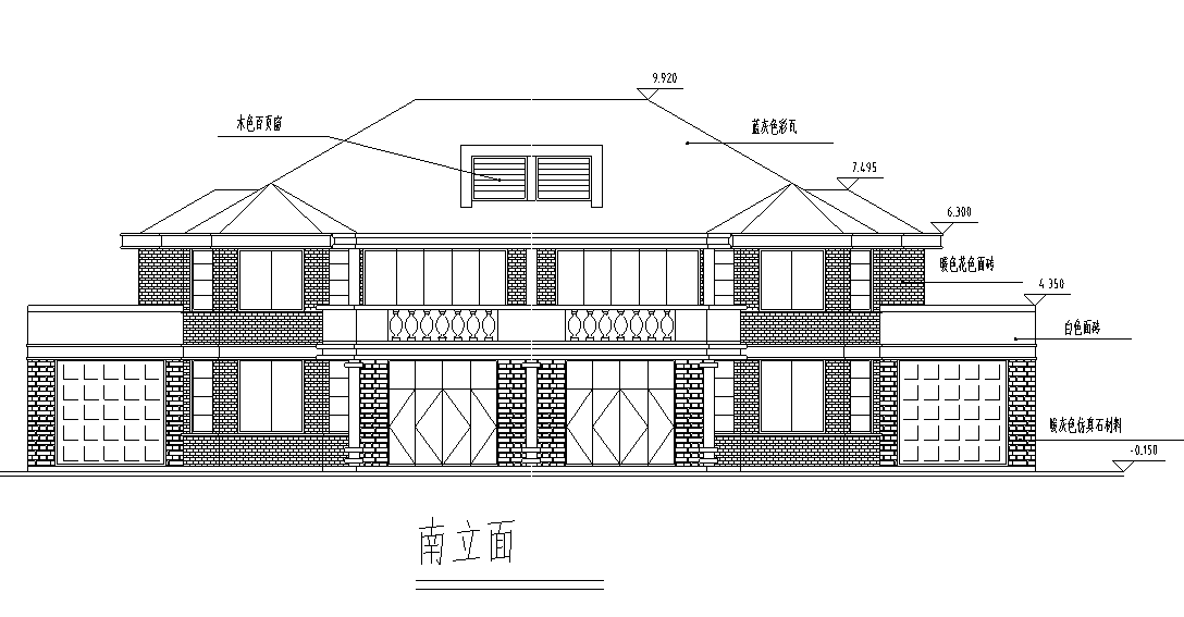 两户双联式别墅建筑设计文本（包含效果图+CAD）cad施工图下载【ID:150023182】