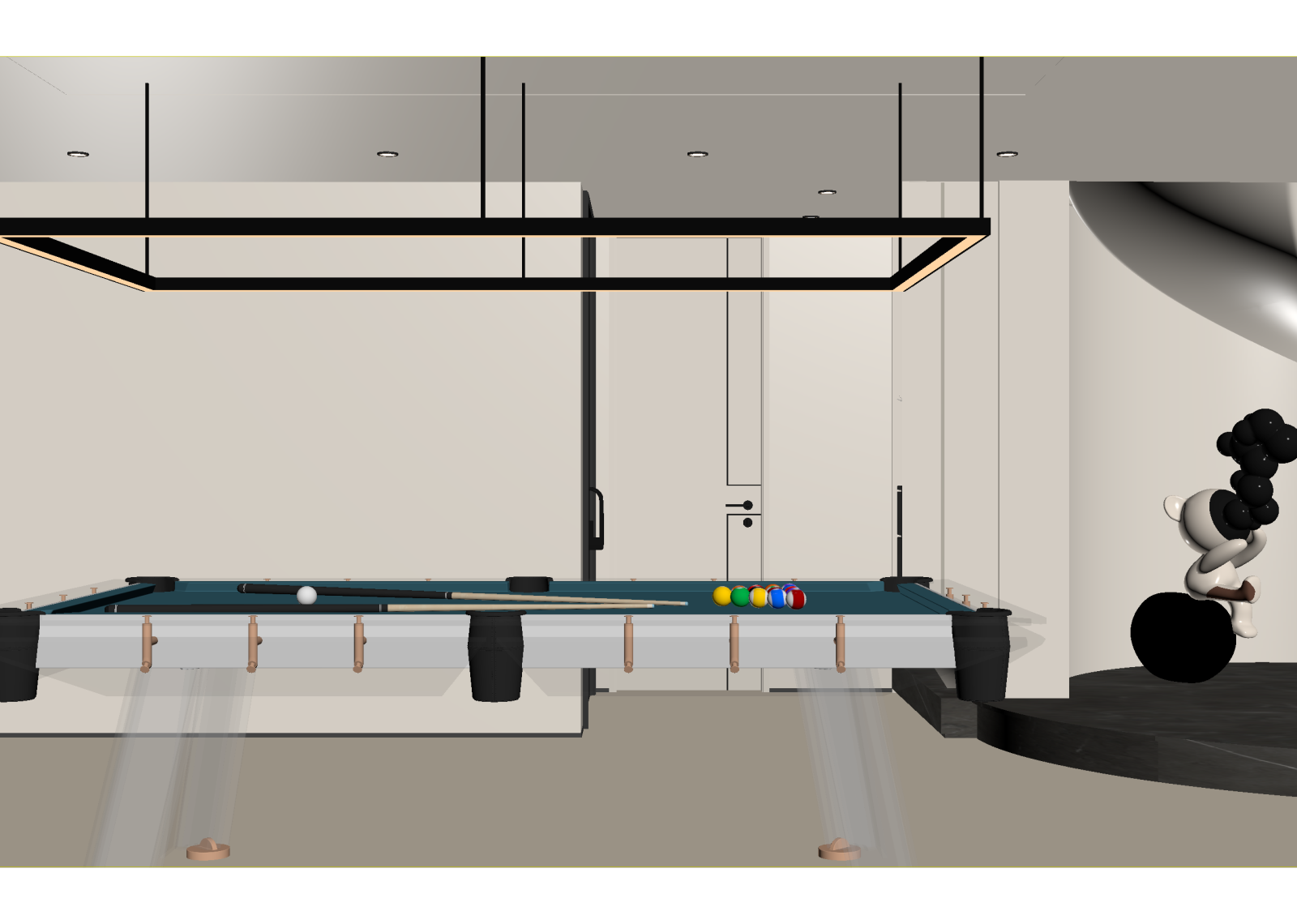 现代台球室3D模型下载【ID:1215085610】