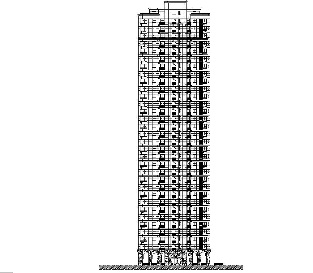 [四川]超高层及低层框架剪力墙结构住宅建筑施工图（含商...施工图下载【ID:149777133】