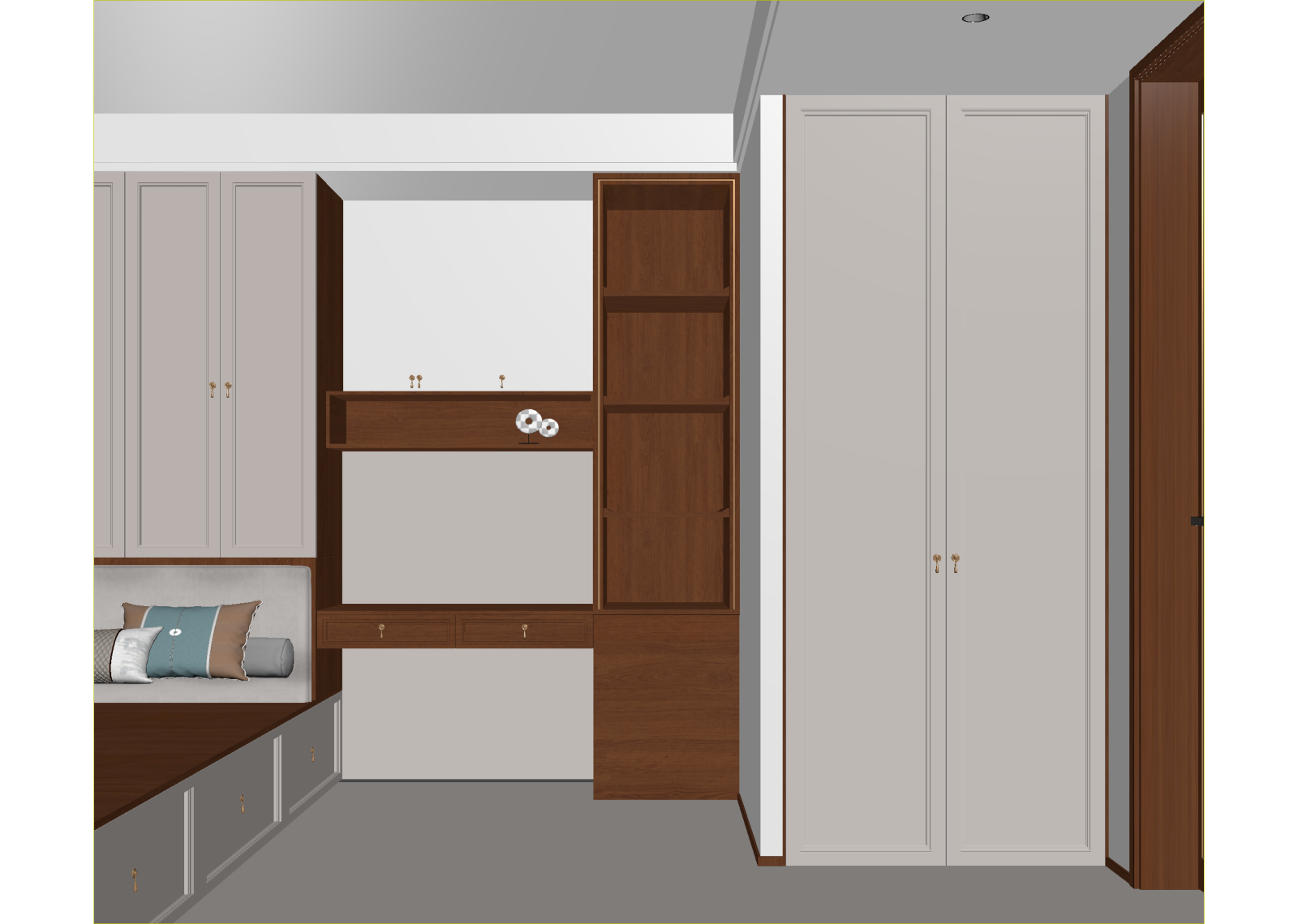 新中式榻榻米卧室3D模型下载【ID:1214595588】