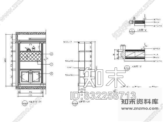 图块/节点酒柜详图cad施工图下载【ID:832258713】