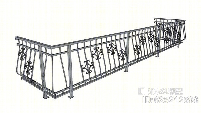 阳台栅栏。5x30x2毫米，40毫米，40x40h4毫米，量子12x12毫米。SU模型下载【ID:625212598】