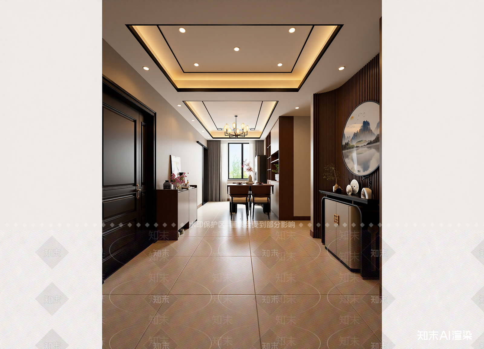 新中式玄关3D模型下载【ID:1214988929】