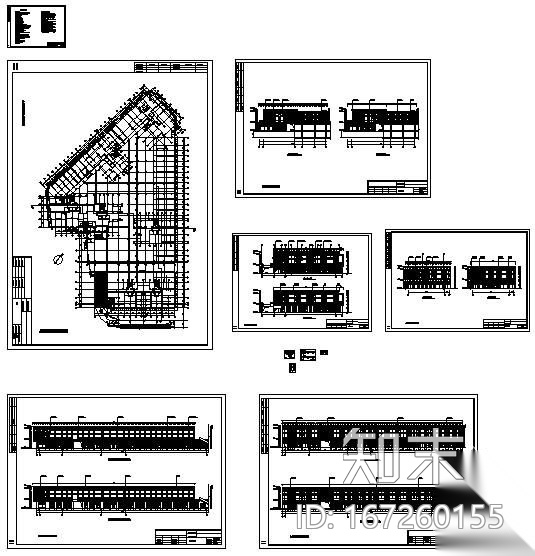 浙江某广场石材幕墙施工图cad施工图下载【ID:167260155】