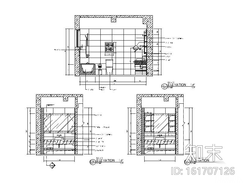 全套别墅样板房室内装饰施工图（含效果图）cad施工图下载【ID:161707126】