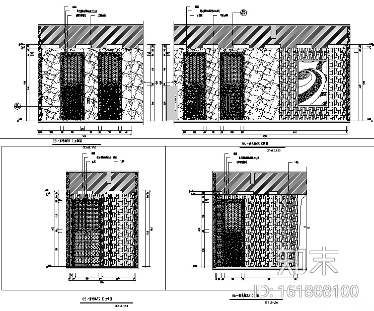 [福建]现代风格容泰公馆会所空间设计施工图（附效果图）cad施工图下载【ID:161808100】