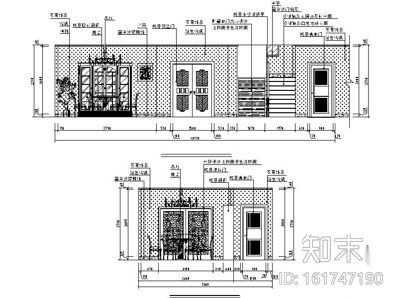 简欧双层别墅室内装修图cad施工图下载【ID:161747190】