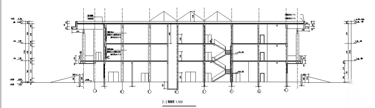 [浙江]三层框架结构图书馆建筑施工图cad施工图下载【ID:165626182】