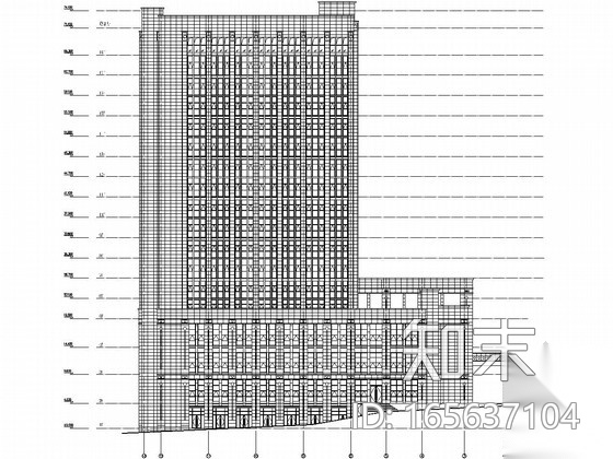 [重庆]18层五星级酒店幕墙施工图（143cad施工图下载【ID:165637104】