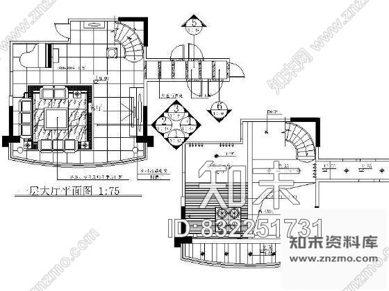 图块/节点别墅一层大厅装修详图cad施工图下载【ID:832251731】