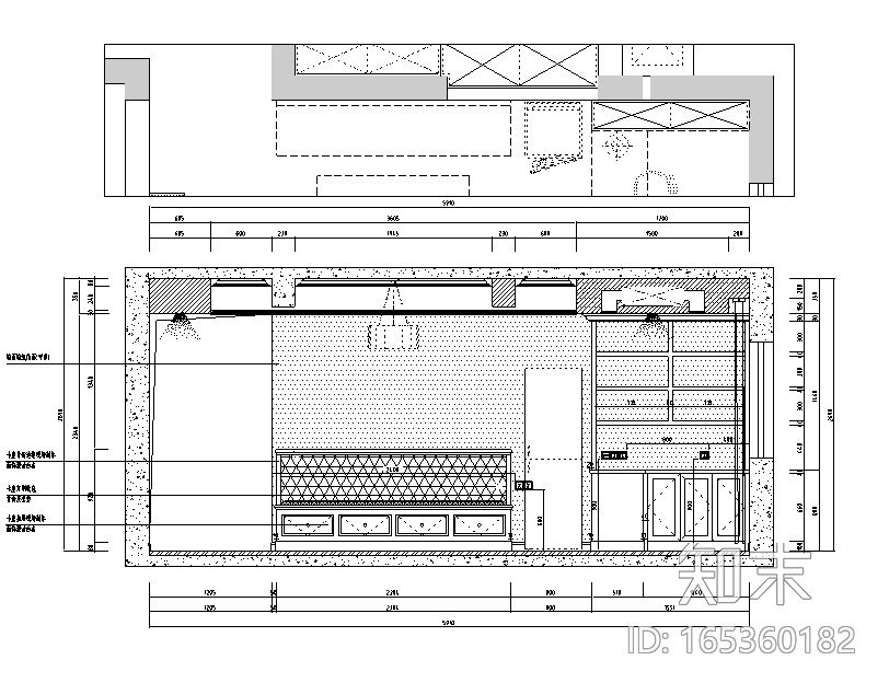 左岸香颂|现代美式样板间设计施工图（附效果图）cad施工图下载【ID:165360182】