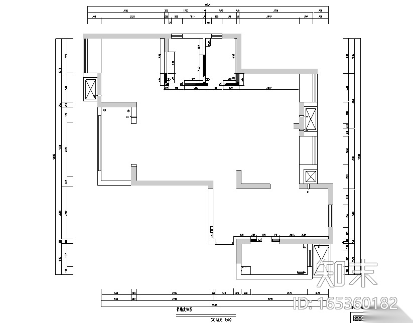 左岸香颂|现代美式样板间设计施工图（附效果图）cad施工图下载【ID:165360182】