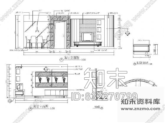 图块/节点客厅装饰墙详图cad施工图下载【ID:832270799】