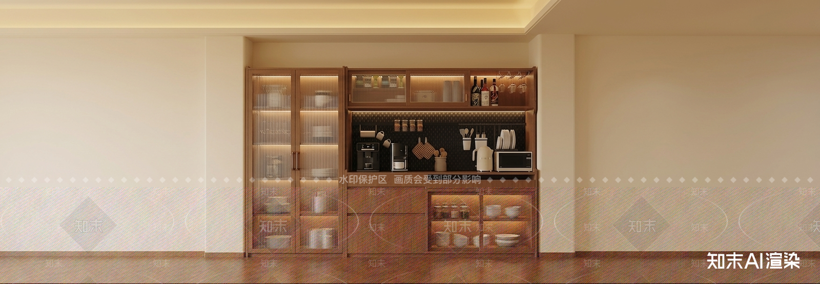 嵌入式餐边柜餐边柜3D模型下载【ID:1227348362】
