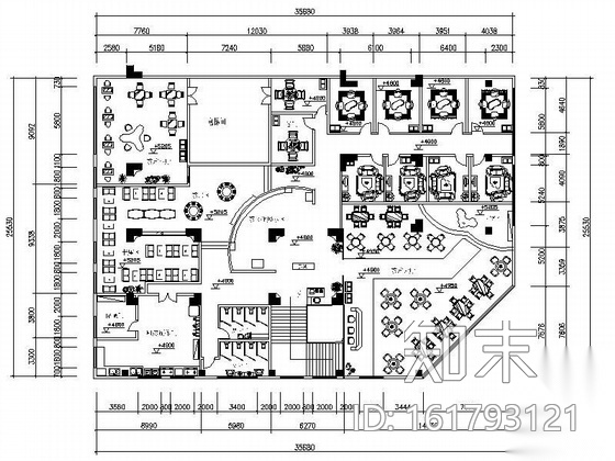 茶艺馆设计装修图cad施工图下载【ID:161793121】