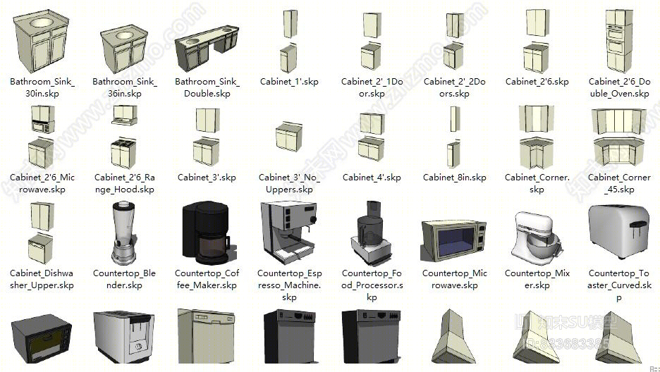厨房用品SU模型下载【ID:833683385】