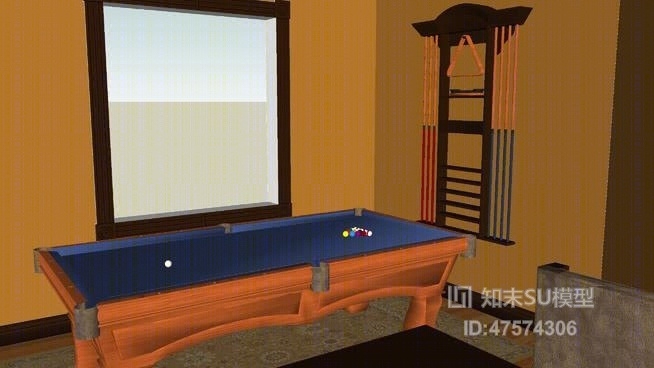 桌球SU模型下载【ID:919280656】