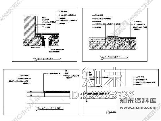 图块/节点常用地面作法详图cad施工图下载【ID:832263732】