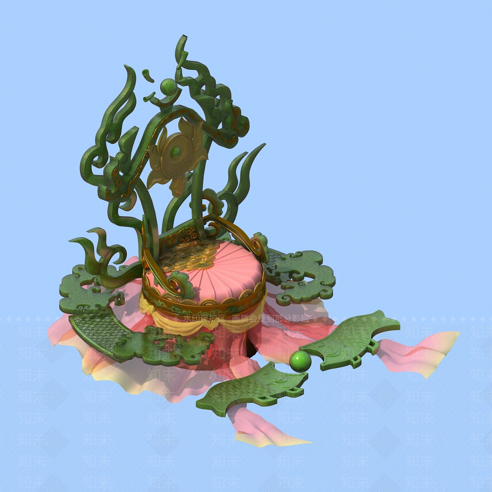 现代游戏宝座3D模型下载【ID:233645454】