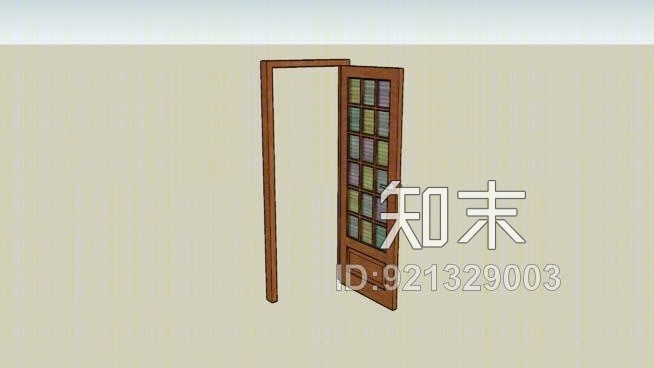简单的玻璃门SU模型下载【ID:921329003】