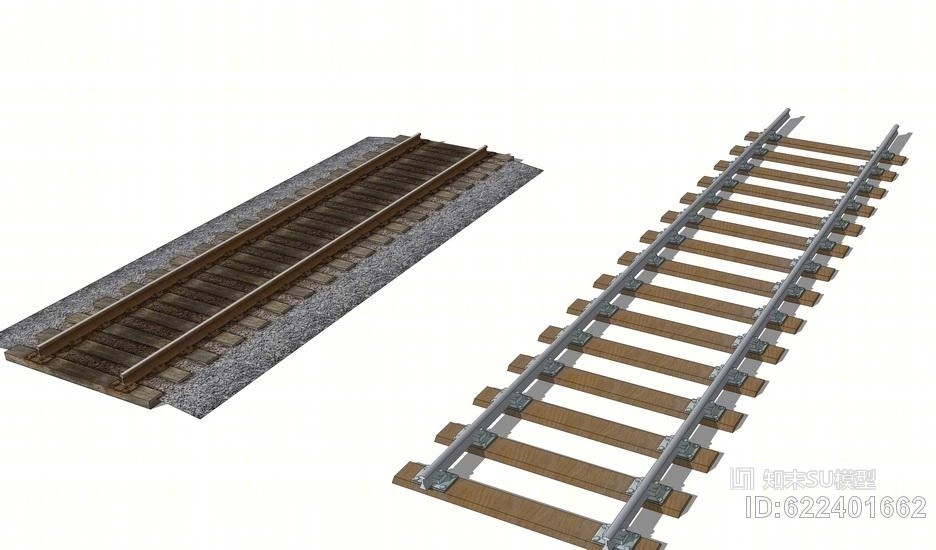 铁路铁轨SU模型下载【ID:622401662】