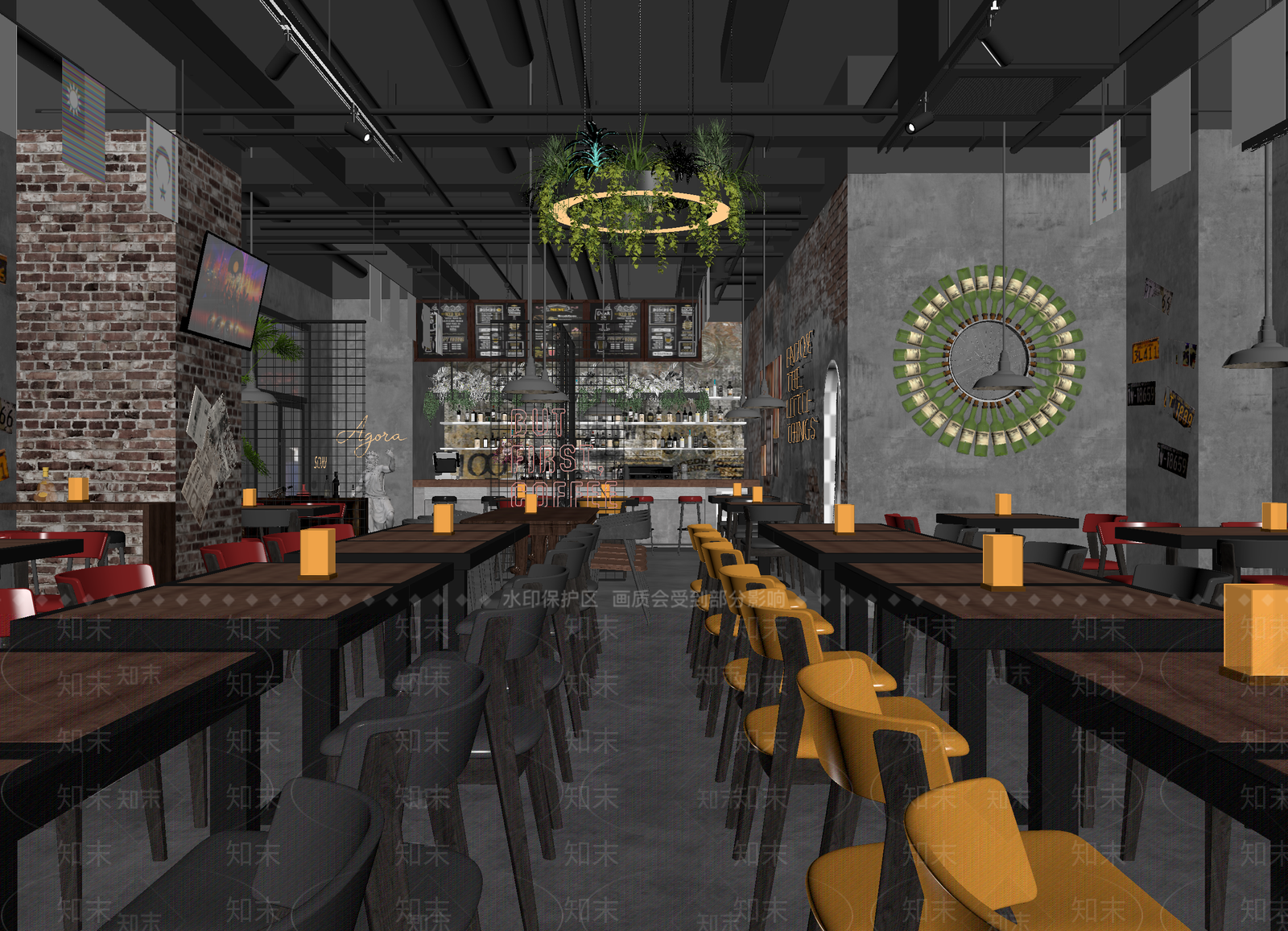 工业西餐厅3D模型下载【ID:1215082016】