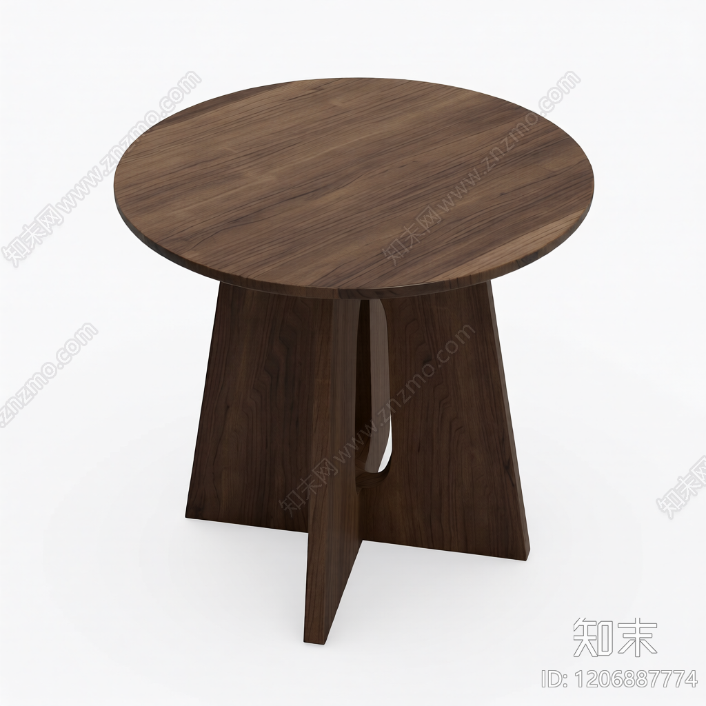 木质圆桌组件3D模型下载【ID:1206887774】