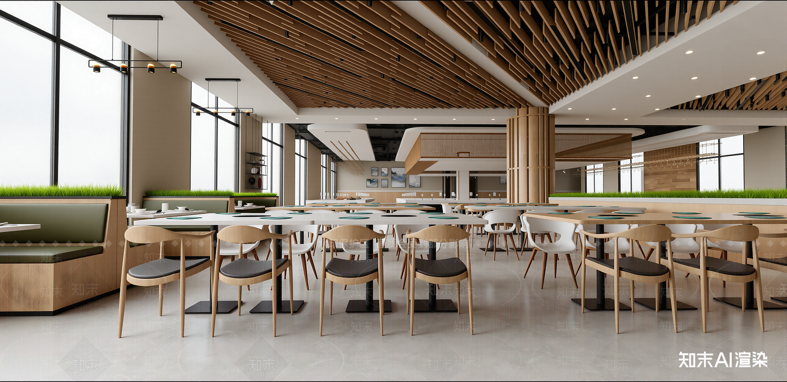 现代自助餐厅SU模型下载【ID:1215987555】
