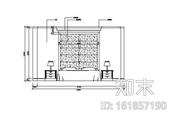 床头墙面立面图块cad施工图下载【ID:161857190】